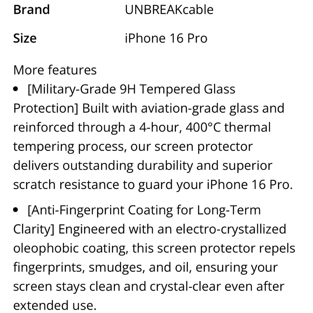 iPhone 16 PRO Tempered Glass Screen Protectors & Camera Lens Protectors (3-Pack)